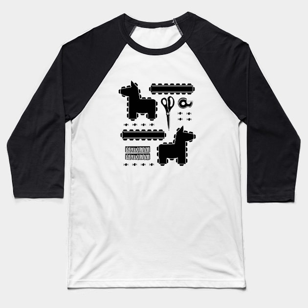 Piñata Anatomy (monochromatic) Baseball T-Shirt by Sploot